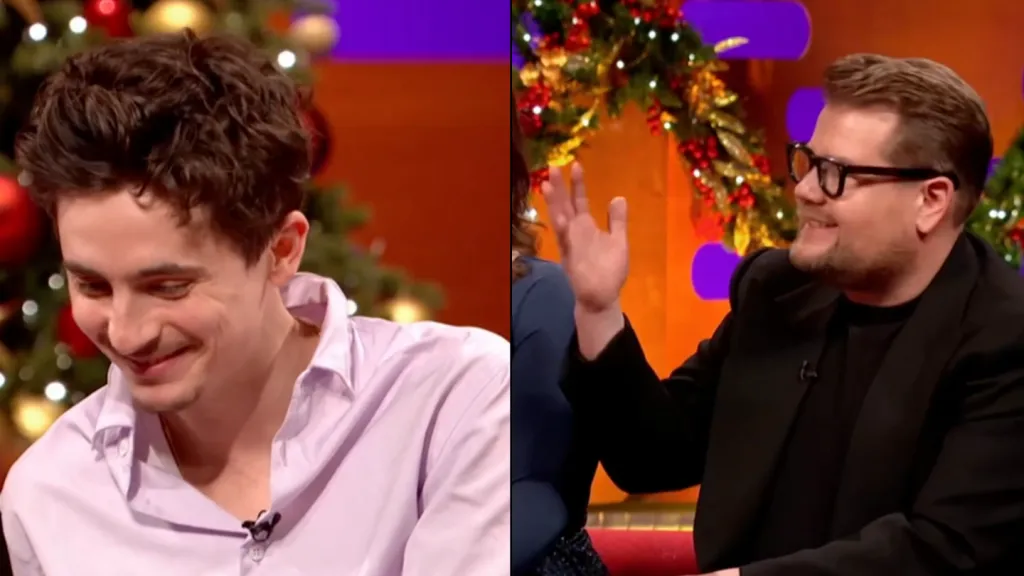 James Corden forced to correct Timothée Chalamet in awkward exchange on Graham Norton Show