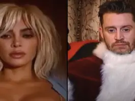 People say 'Christmas is ruined' as Kim Kardashian posts 'demonic' Santa Baby music video with celebrity cameo