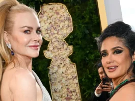 Nicole Kidman and Salma Hayek Had a Cute Friendship Moment on the Golden Globes Red Carpet