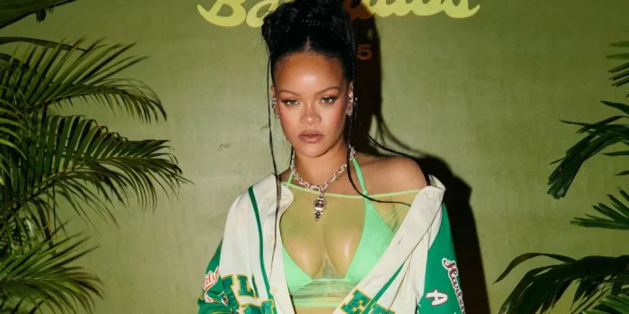 Rihanna-Showed-Off-Her-Bra-in-a-Sheer-Neon-Tutu-Dress-and-Baseball-Jersey Rihanna Showed Off Her Bra in a Sheer Neon Tutu Dress and Baseball Jersey