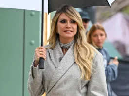 Heidi Klum Just Wore Bedazzled Boots As Pants With a Matching Blazer