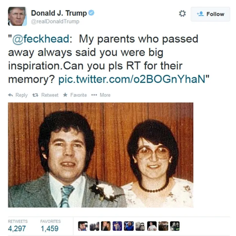 Trump átverve: Sorozatgyilkosok képét retweetelte-1