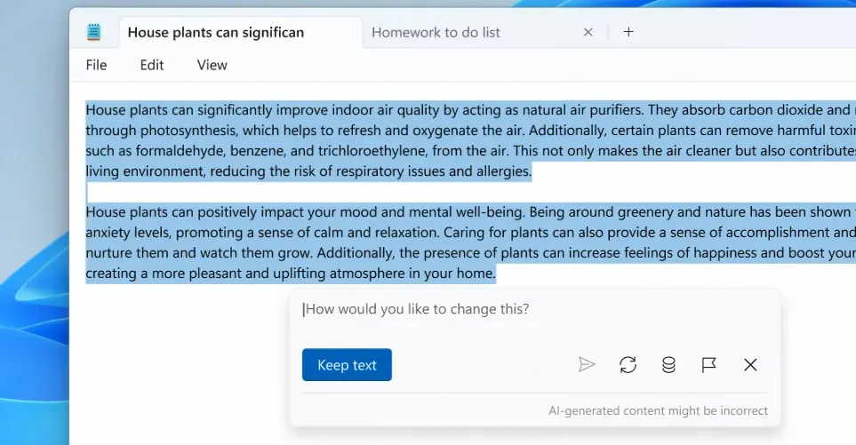 Windows-11-AI-generalt-szoveg-a-Jegyzettombben Windows 11: AI-generált szöveg a Jegyzettömbben