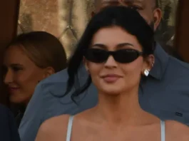 Kylie Jenner Sizzles in a Latex and Crochet String Bikini After Bezos Wedding Appearance