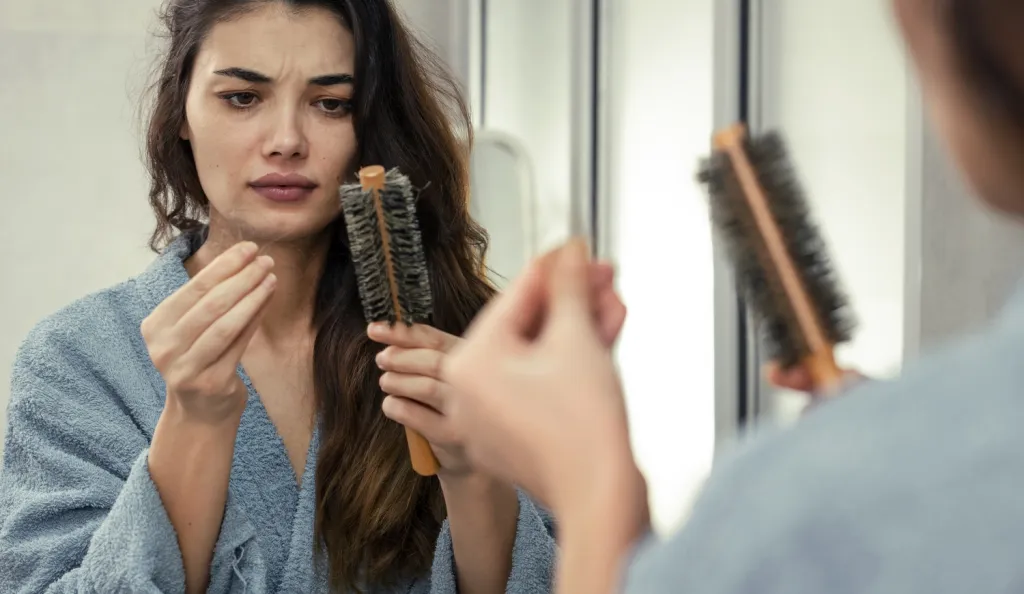 Egy lánynak hullik a haja