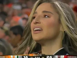 Adult star issues public apology after camera cut to her at football game