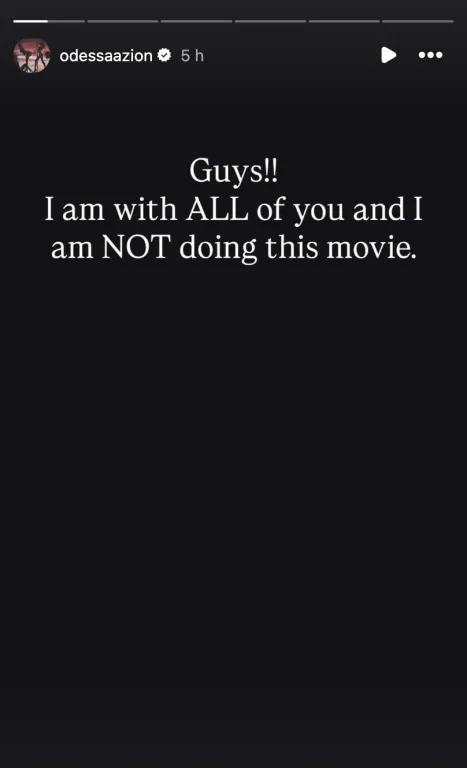 Odessa A’Zion kilép a botrányos filmből: Backlash sokk!-2