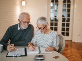 idősebb házaspár átnézi a költségvetést